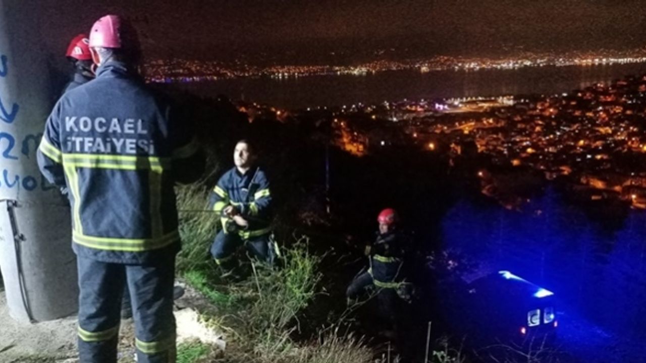 Kocaeli'de bir kişi dengesini kaybederek uçuruma düştü