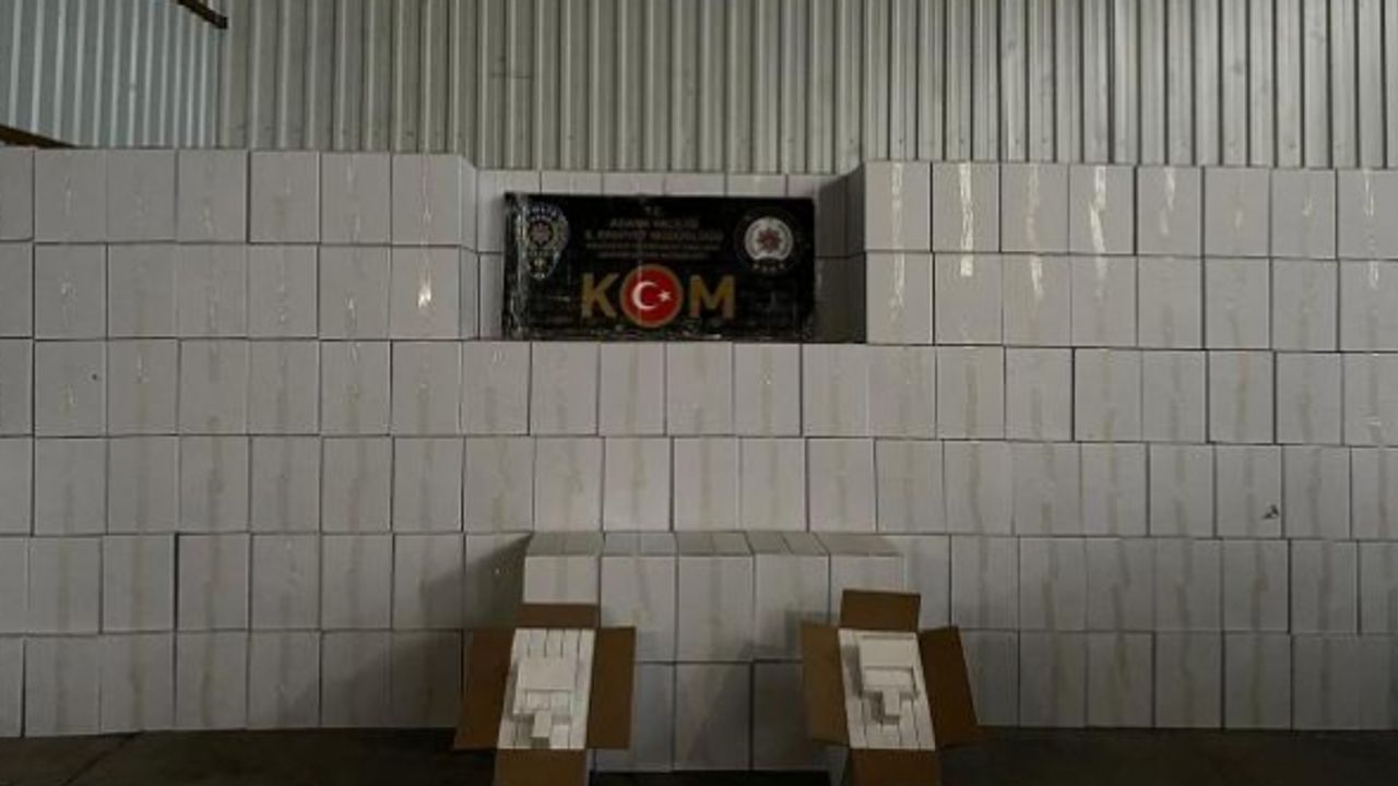 Adana'da 132 milyon 250 bin kaçak makaron ve 4 milyon 725 bin doldurulmuş sigara ele geçirildi