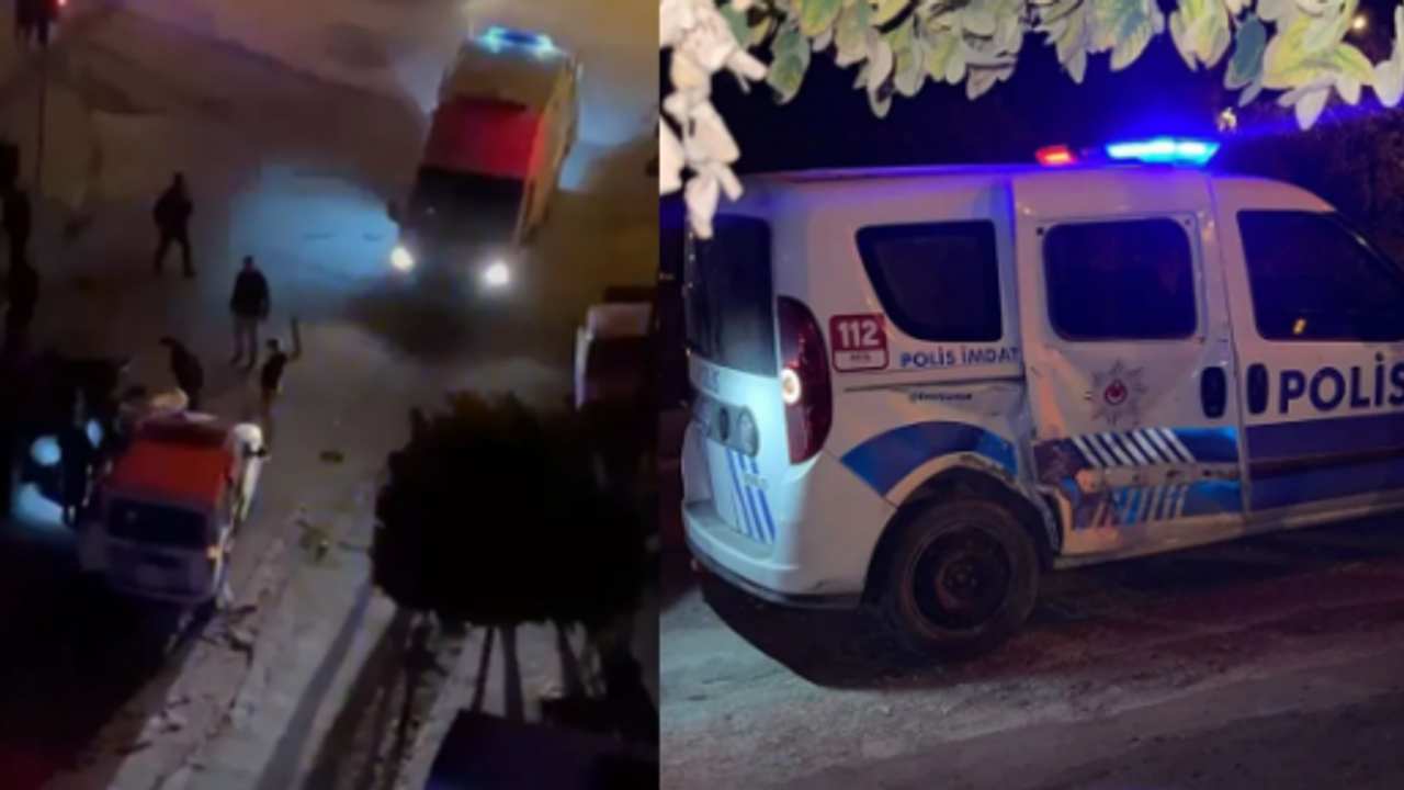 Otomobille polis aracı çarpıştı: 3 yaralı