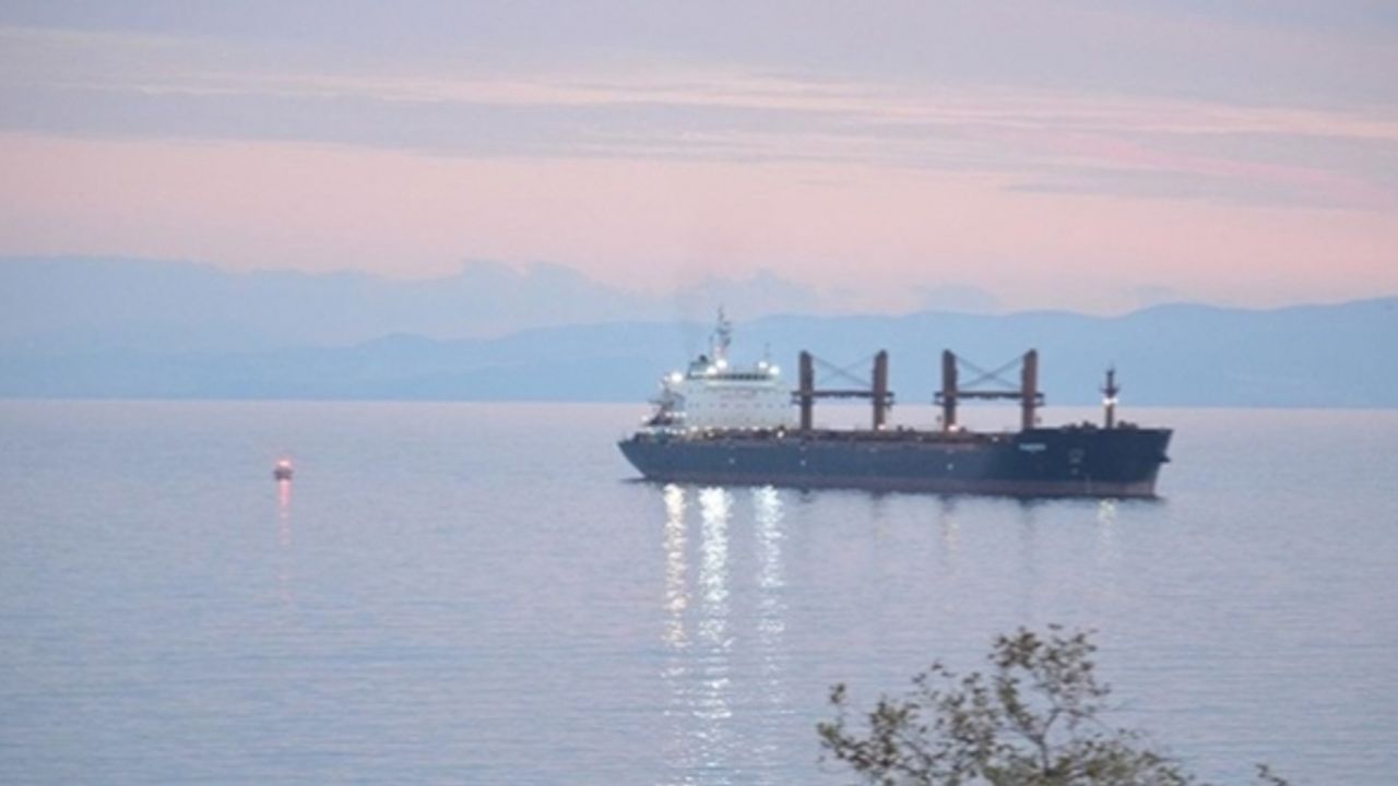 Tekirdağ açıklarında yük gemisi karaya oturdu