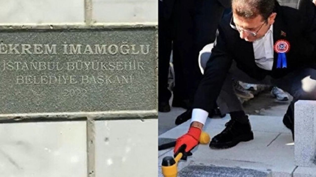 Ekrem İmamoğlu adını kaldırım taşına yazdırdı