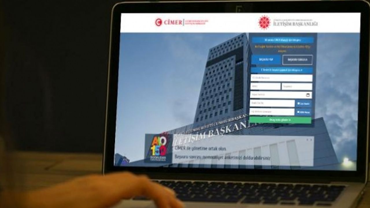 CİMER'de 'Deprem acil' başlığı kullanıma hazır