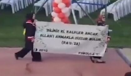 ODTÜ'lü başörtülü öğrencilerden anlamlı pankart