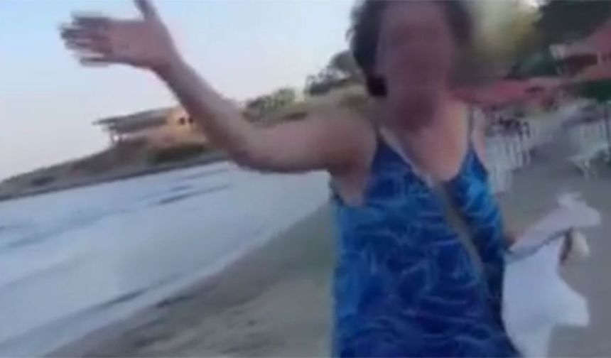 İzmir'de plajdaki aileye saldıran kadın tutuklandı